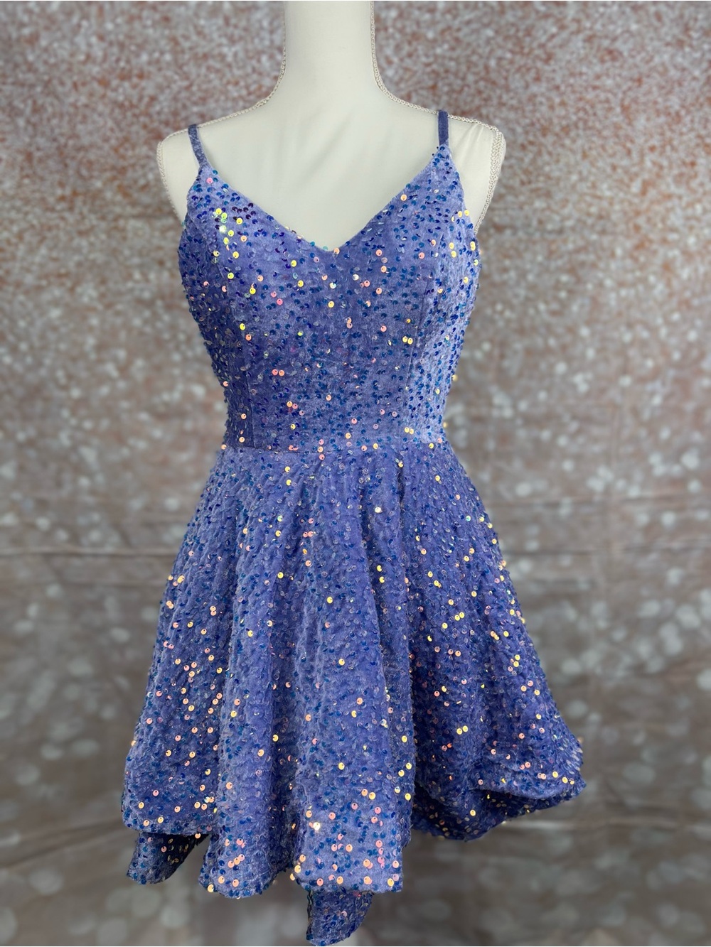 Lavender Sequin Party Dress